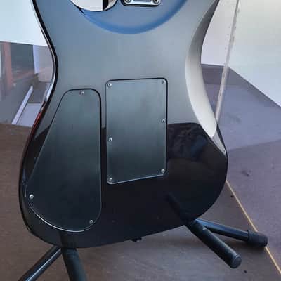 1991 MIJ Charvel Archtop Dinky DKA-110-HH, MoP Sharkfin, Superb, Trans Black, Vintage Gig Bag image 11