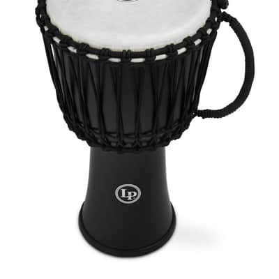 LP 10-inch Rope Tuned Circle Djembe with Perfect-Pitch head - Black image 4