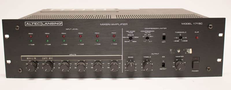 Altec Lansing 1715C Six Channel Mixer / Power Amplifier 8Ω Stereo