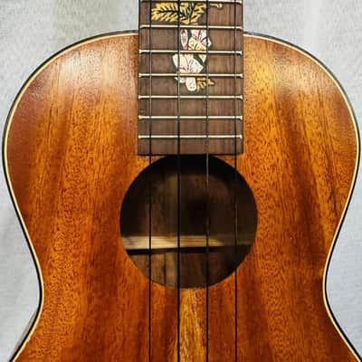 Baritone Ukulele Handmade by Blueberry,4 String Wood Floral Motif Ukulele ,Custom Handcrafted Wooden Ukulele,Nylon String image 13