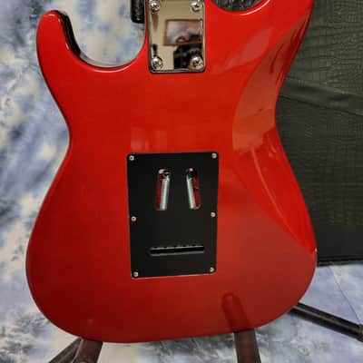 2002 Samick Greg Bennett Design MB1 Candy Apple Red New Strings Pro Setup Original Hard Shell Lightweight Case image 9