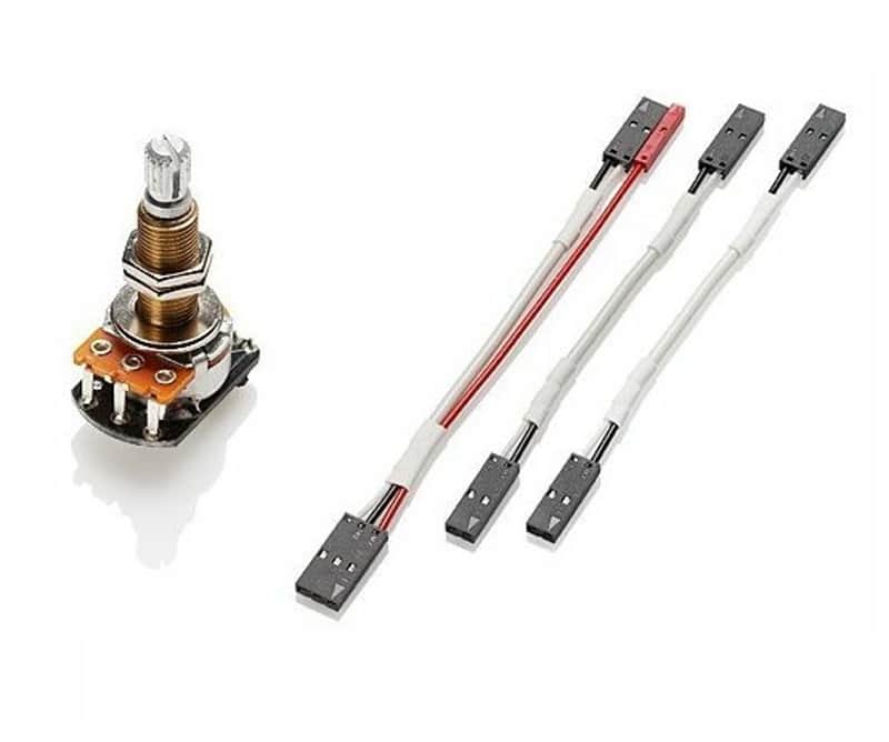 EMG 25K CONTROL VOLUME LONG SHAFT SPLIT SHAFT POT SOLDERLESS FOR ACTIVE EMG GUITAR & WIRES #3242 image 1
