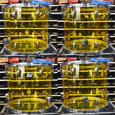 Vintage Ludwig Yellow Vistalite, Super Clean "Bonham" sizes: 14, 16, 18, 26 image 16