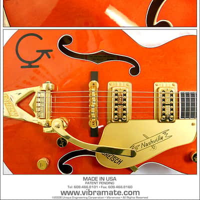 Vibramate String Spoiler Accessory For Bigsby - 24K Gold over Stainless - EZ String Changes! image 4