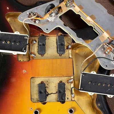Fender  Jazzmaster Solid Body Electric Guitar (1960), ser. #54866, original brown tolex hard shell case. image 16