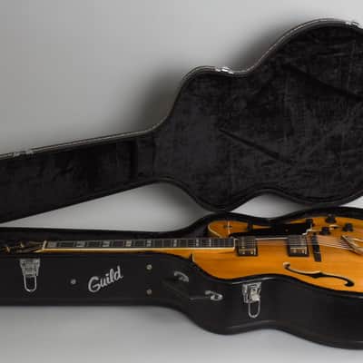 Guild X-500 Stuart Arch Top Hollow Body Electric Guitar (1979), ser. #202390, original black hard shell case. image 10