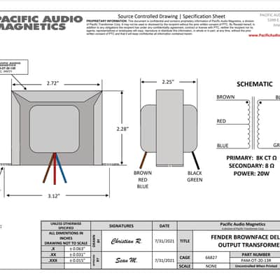 Pacific Transformer Fender Brownface Deluxe Output Transformer image 7