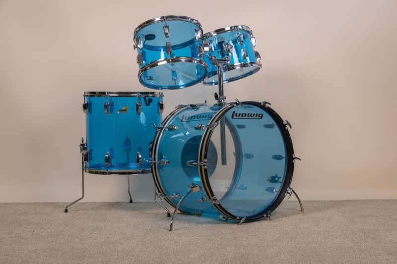 1970s Ludwig Big Beat Blue Vistalite Drum Set image 1