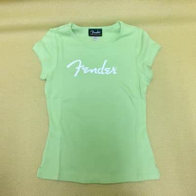 910-3000-471 Fender Lime Green Womens Junior Logo Tee Size Medium image 1