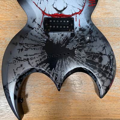 Handpainted Joker Batman Bat shape Brownsville Guitar image 12