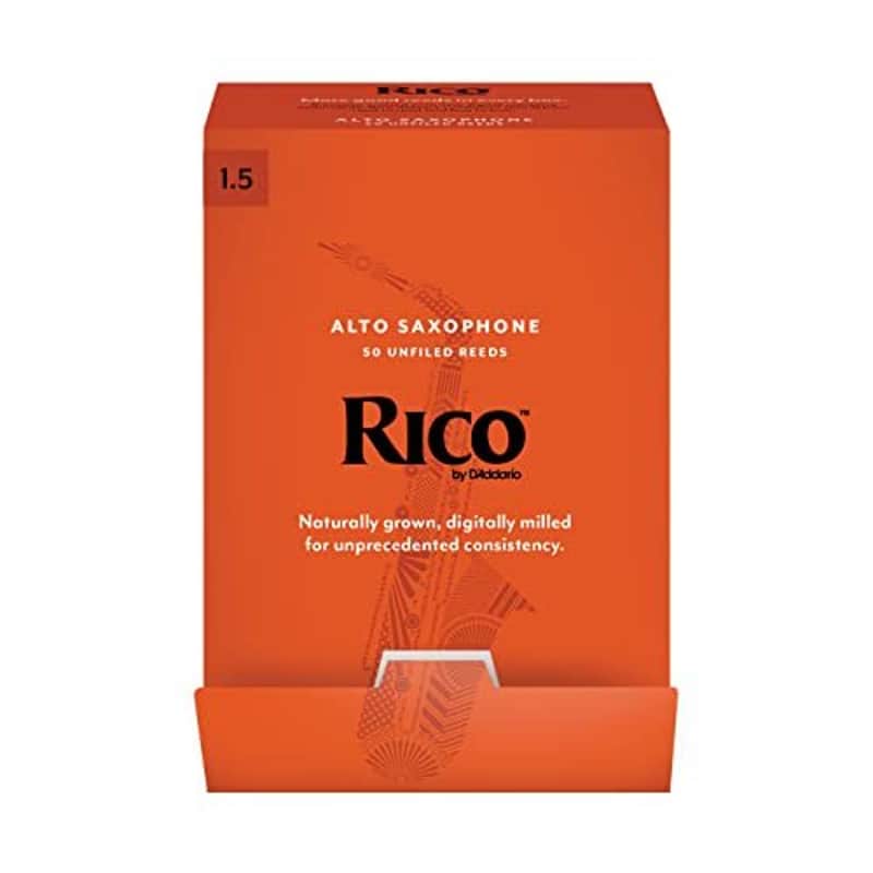 D’Addario Woodwinds - Rico Alto Sax Reeds - Reeds for Alto Saxophone - Alto Saxophone Reeds Crafted for Beginners, Students, Educators - Strength 1.5, 50-Pack image 1