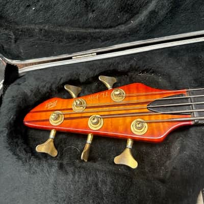 Used PEAVEY TL-Five 5-string electric Sunburst Orange w/ Hard Case BASS guitar TL-5 image 3