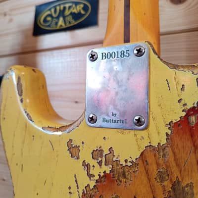 Buttarini Guitars S-50s Heavy Relic - Vintage White over 3T Sunburst image 20