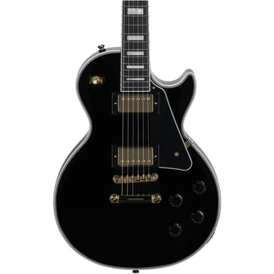 Epiphone Inspired by Gibson Les Paul Custom Electric Guitar, (with Gig Bag), Ebony image 1