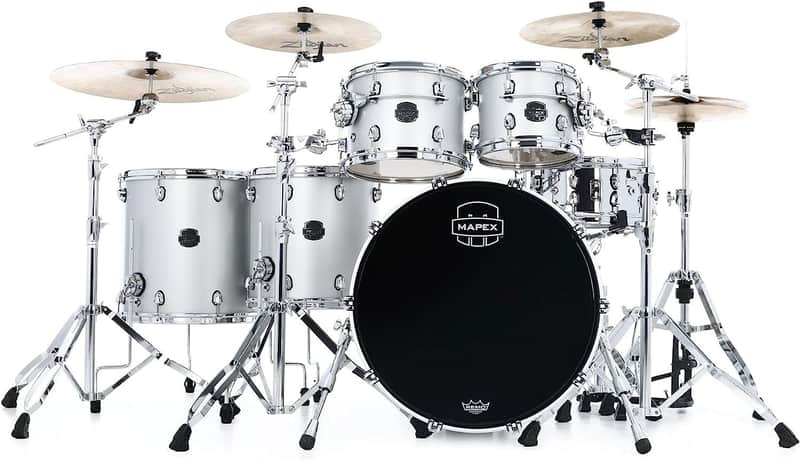 Mapex Saturn Evolution Workhorse 5-piece Shell Pack - Birch & Walnut - Iridium Silver (SE628XBPD) image 1