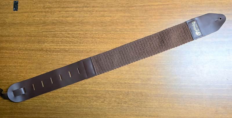 Martin WOVEN GUITAR STRAP 2020s - BROWN FAUX LEATHER AND WOVEN image 1