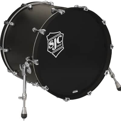 SJC Custom Drums Navigator Bass Drum - 18 inches x 22 inches Ghost Black image 2