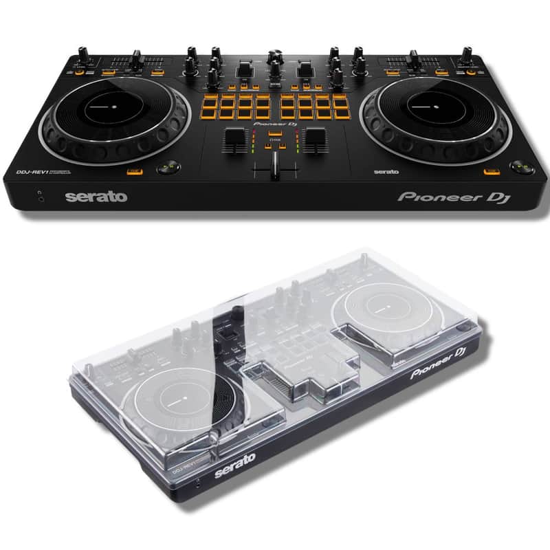 Pioneer DJ DDJ-REV1 2-deck Serato DJ Controller with Decksaver DSLE-PC-DDJREV1 Pioneer DJ DDJ-REV1 Cover - Light Edition image 1