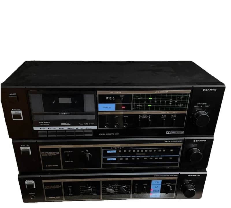 Sanyo Vintage Sanyo System 240 Audio Bundle (JA-240, JT-240, RD-240) 1970s to Early 1980s - Black image 1