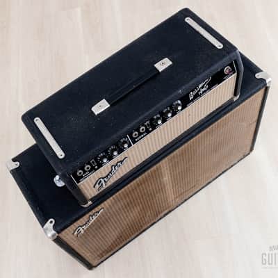 1965 Fender Bassman Black Panel AA165 Pre-CBS Vintage Tube Amp Head & 2x12 Cab w/ Oxford 12T6, FEIC image 4