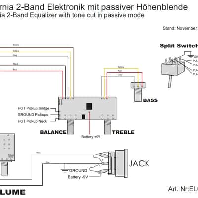 Sandberg EL00034 Preamp / 2-Band-EQ / California T / 4-Pots image 2