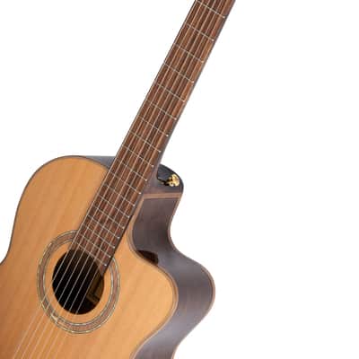 Ortega RCE159SN Performer Series Solid Cedar Top  Mahogany Neck Cutaway Nylon 6-String Classical Acoustic-Electric Guitar w/Gig Bag image 7