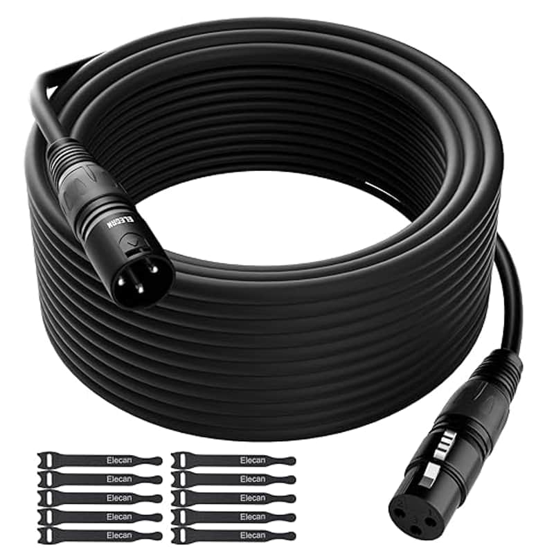 XLR Cable Microphone Cable 50 Feet, Heavy Duty Balanced XLR Speaker Cable-Pin Shielded Male to Female Mic Cord,DMX Stage Lighting Patch Cable for Speaker Systems Mixer+10 Ties image 1