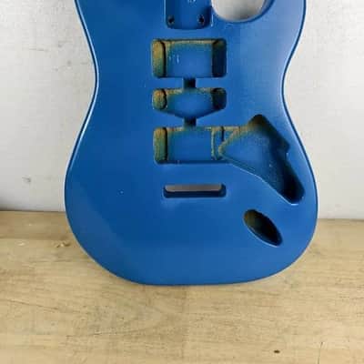 Blue Stratocaster Strat Style Guitar Poplar Wood Body image 1