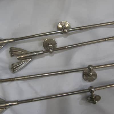 WFL 4 - Single Tension Bass Drum t-rods, claws and center lug (10151-U-1104) 50's/60's - Nickel Plated image 4