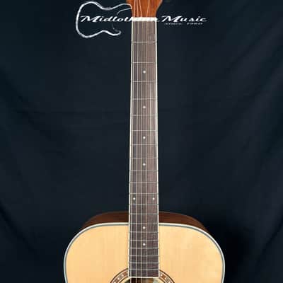 Washburn WD7S-A - 6-String Acoustic Dreadnought Guitar - Natural Gloss Finish image 3