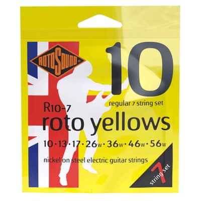 Rotosound R10-7 Roto Yellows Nickel Coated Steel 7-String Electric Guitar Strings - Regular (10 - 56)
