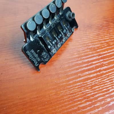 Left Handed Floyd Rose Original Tremolo System Bridge  Lefty 1983 Black-Steve Vai Owned-Vintage image 8
