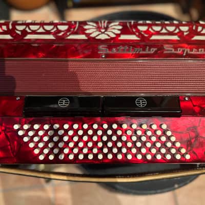 Fisarmonica Accordeon Settimio Soprani M 390/23 anni 60? - rosso image 3