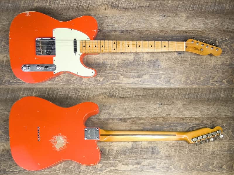 MyDream Partcaster Custom Built - Fiesta Red Relic'Art Bare Knuckles image 1