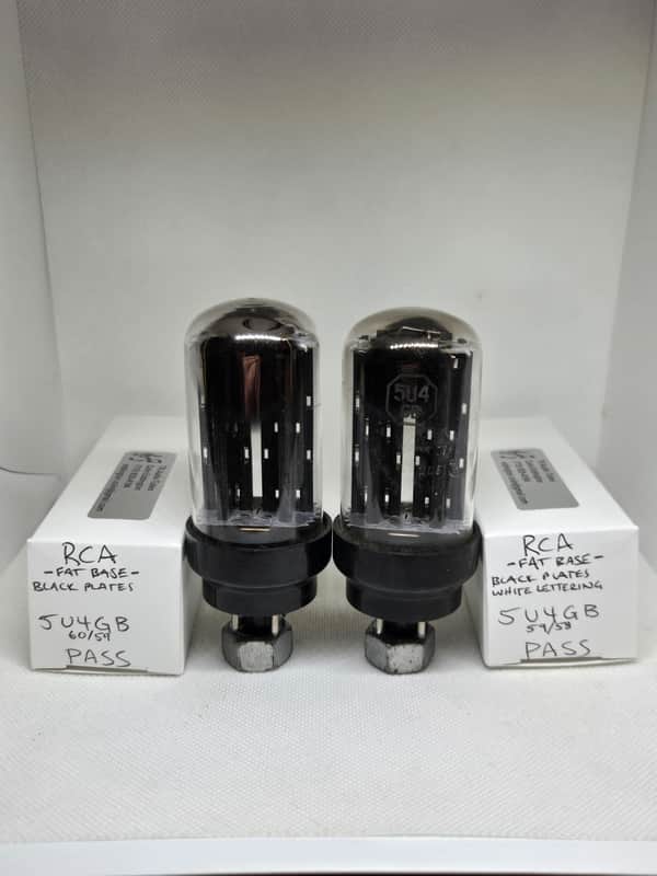 RCA 5U4GB 整流管　ブラックプレートNOS 3本セット RCA 5U4GB Fat Base Black Plate Rectifier Matched Pair NOS 5U4 | Reverb
