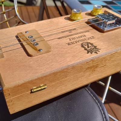 3-string fretless cigar box guitar image 11