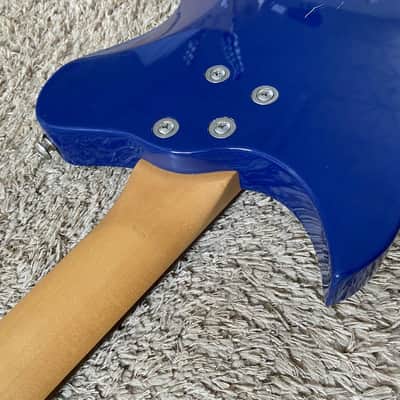 Blue Washburn Mini Electric Guitar, Solid Basswood Body, Maple Neck image 8