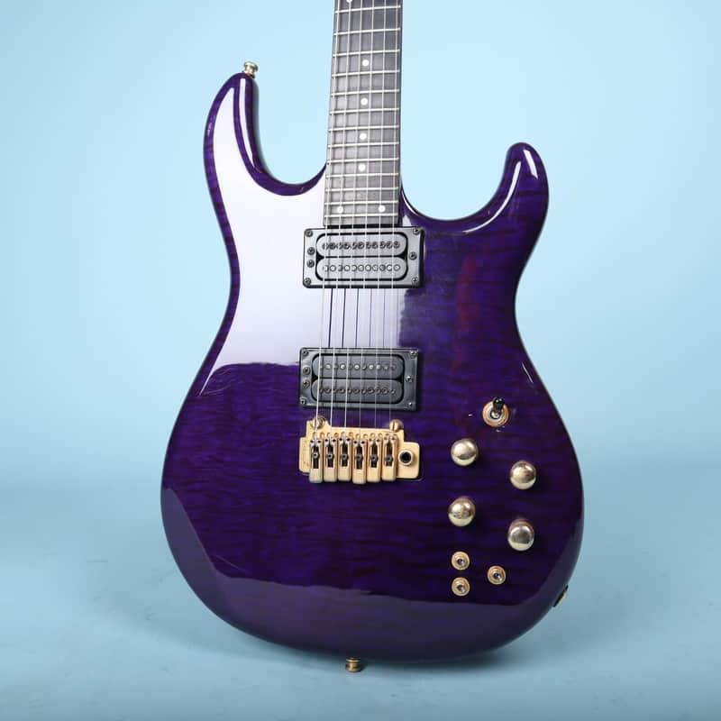 Carvin DC400T Purple Quilt Maple Neck Through Electric Guitar USA image 1