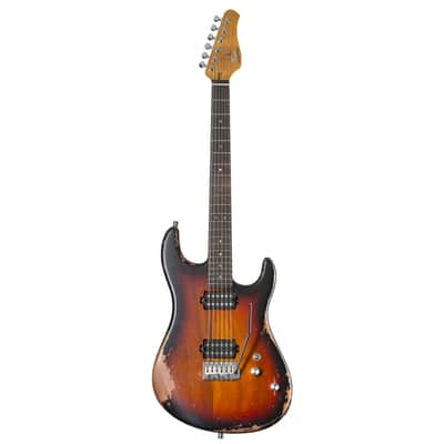 Fame Custom ST RW Worn Sunburst - Electric Guitar imagen 2