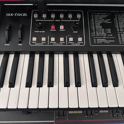 Sequential Six-Trak 49-Key 6-Voice Polyphonic Synthesizer 1984 - 1985 - Black with Wood Sides image 1