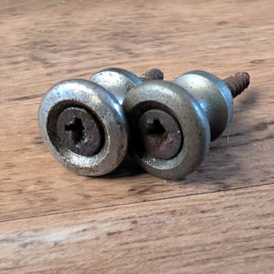 Guild Strap Buttons With Screws Vintage 1960s-1970s Nickel Original Vintage Parts image 4