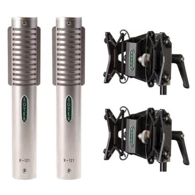 Royer Labs R-121 Ribbon Microphone Matched Pair with 2 Sling-Shock Bundle image 1