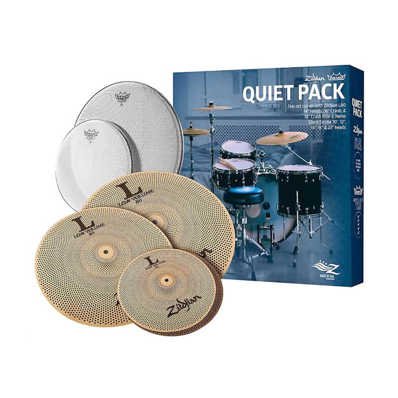NEW Zildjian L80 Low Volume Quiet Pack With Remo Silentstroke Drum Heads image 1
