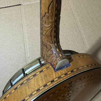 Vintage La Scala Grande Tenor Banjo w/ Original Case Ornate Inlays image 11