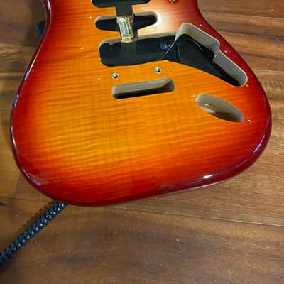 Fender Player Strat Stratocaster Flame Maple Plus Top Cherry Sunburst Body 4 lbs image 3