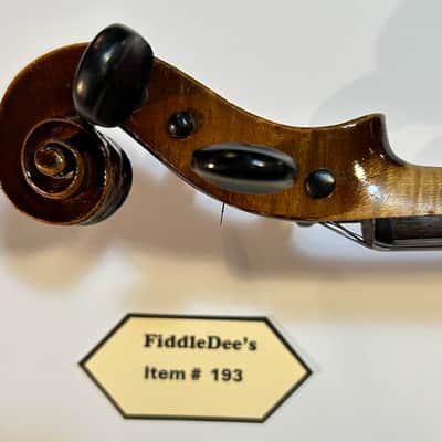 Vintage 4/4 adult violin- labeled - original dark finish image 8