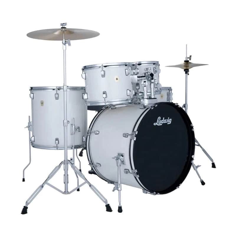 Ludwig Accent Drive Complete 5pc Drum Set Snow Dust image 1