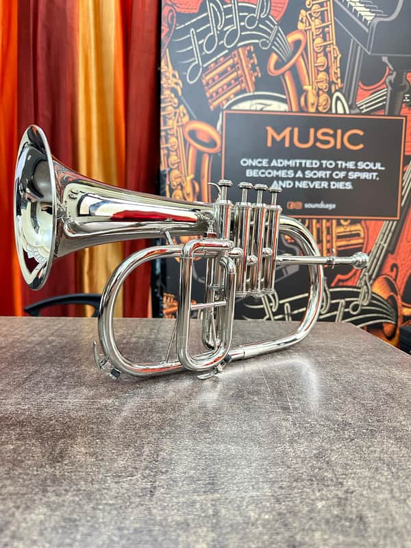 Brand New Flugelhorn 4-Valve in Silver Chrome image 1