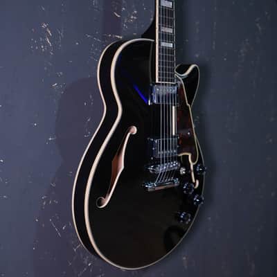 D'Angelico Premier SS Semi-Hollow Single Cutaway - Black Flake image 4