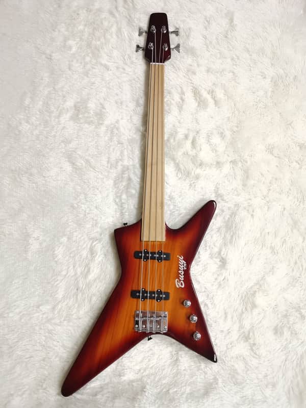4 Strings Short Scale Fretless Set Neck Bass Busuyi Guitar 2023 Bild 1